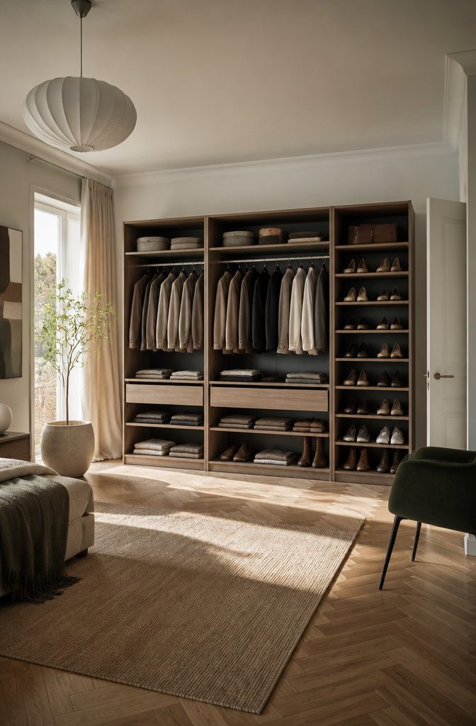 9 Clothing Storage Options for a More Organized Closet 1 A modular wardrobe system with customizable storage options.