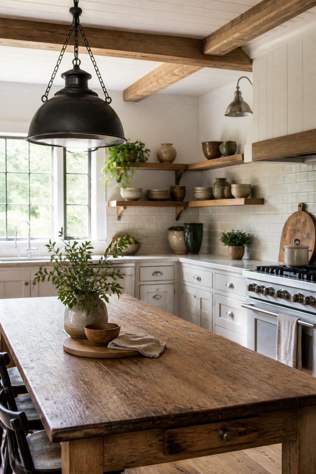 Different light fixtures showcasing various materials in a kitchen.