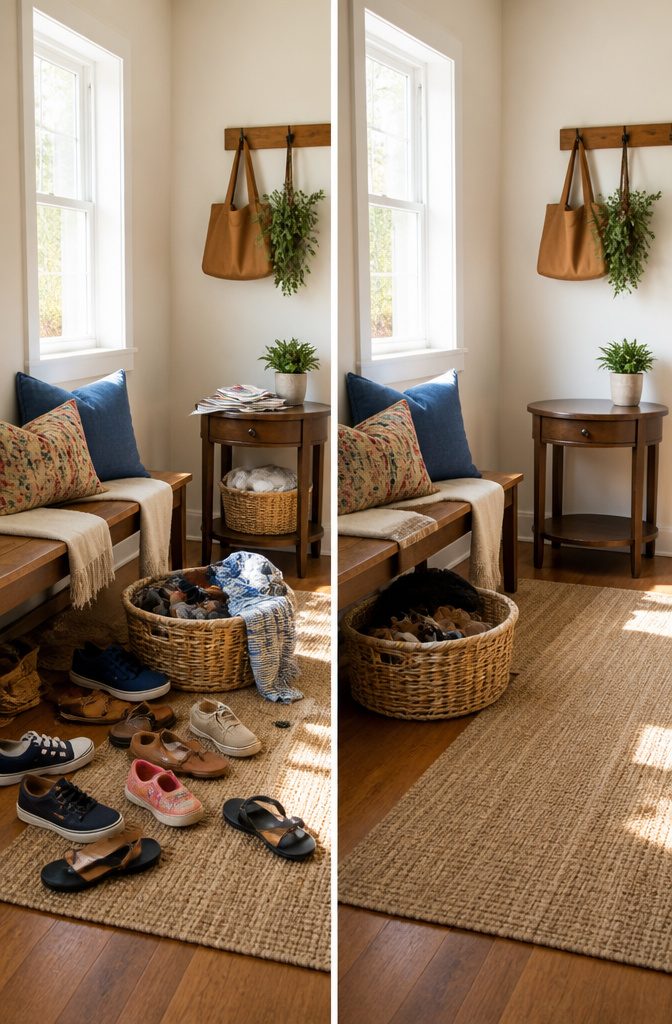 Keep Your House Clean Schedule: Daily, Weekly, Monthly, Seasonal 8 A basket used for collecting items that need to be relocated.