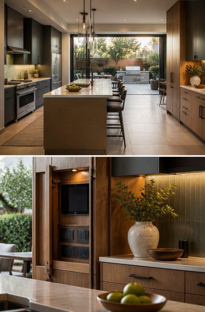 7 Kitchen Design Plans to Fit Your Space and How You Cook 14 Smart appliances and an outdoor kitchen setup.