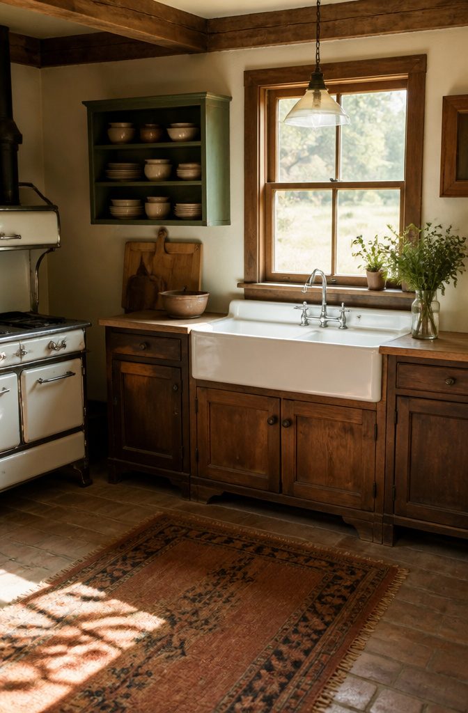 A vintage porcelain-enameled cast iron sink with a heavy build.